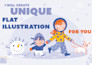 create unique flat illustration for you